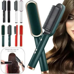 Hair Straightener Brush & Styler | Fast Heating Electric Straightening Comb