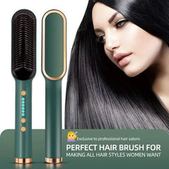 Hair Straightener Brush & Styler | Fast Heating Electric Straightening Comb
