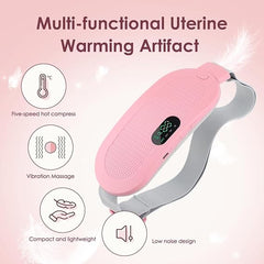 Digital Period Heating Pad & Vibrating Belt | 3 Heat Levels, 4 Massage Modes | Fast Relief for Menstrual Cramps