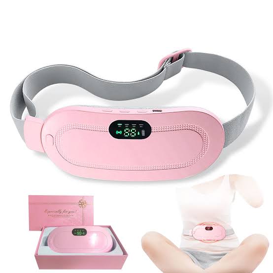 Digital Period Heating Pad & Vibrating Belt | 3 Heat Levels, 4 Massage Modes | Fast Relief for Menstrual Cramps