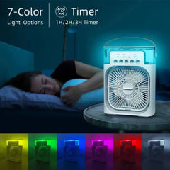 Mist Fan | Portable Air Conditioner Fan | Mist Water, And Humidifier Function | Led Night Light Water Mist | Random Color